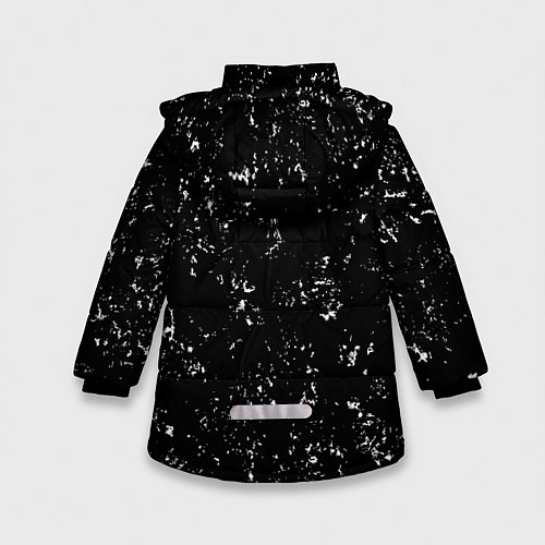 Зимняя куртка для девочки Portal glitch на темном фоне вертикально / 3D-Черный – фото 2