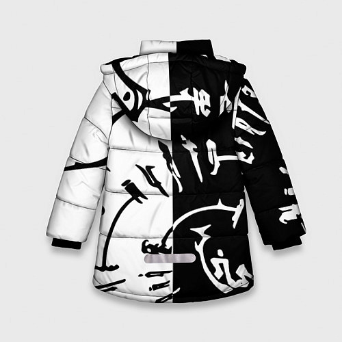 Зимняя куртка для девочки Астарион - знак на спине чб / 3D-Черный – фото 2