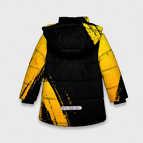 Зимняя куртка для девочки Toyota - gold gradient вертикально / 3D-Черный – фото 2