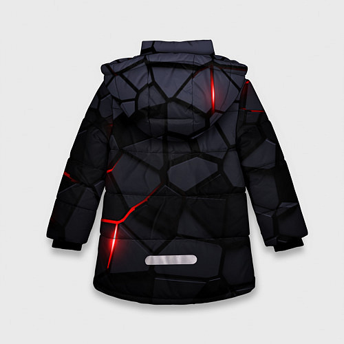 Зимняя куртка для девочки Audi - плиты с эффектом свечения / 3D-Черный – фото 2
