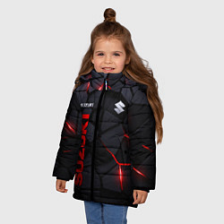 Куртка зимняя для девочки Suzuki - плиты с эффектом свечения, цвет: 3D-черный — фото 2