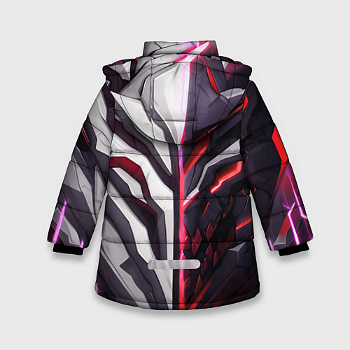 Зимняя куртка для девочки Броня адская и райская красная / 3D-Черный – фото 2