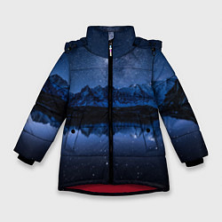 Зимняя куртка для девочки Галактическая зимняя ночь в горах