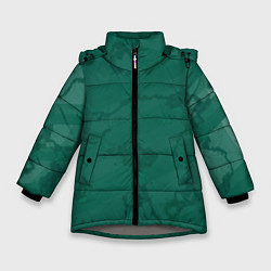 Зимняя куртка для девочки Серо-зеленые разводы