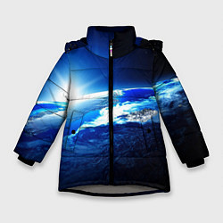 Зимняя куртка для девочки Восход солнца в космосе