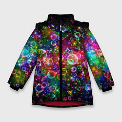 Куртка зимняя для девочки Мыльные пузырики, цвет: 3D-красный