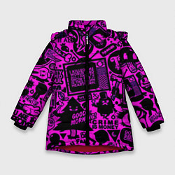 Куртка зимняя для девочки Абстракция ТВ шоу, цвет: 3D-красный