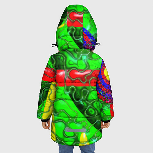 Зимняя куртка для девочки Кожаный рельеф / 3D-Красный – фото 4