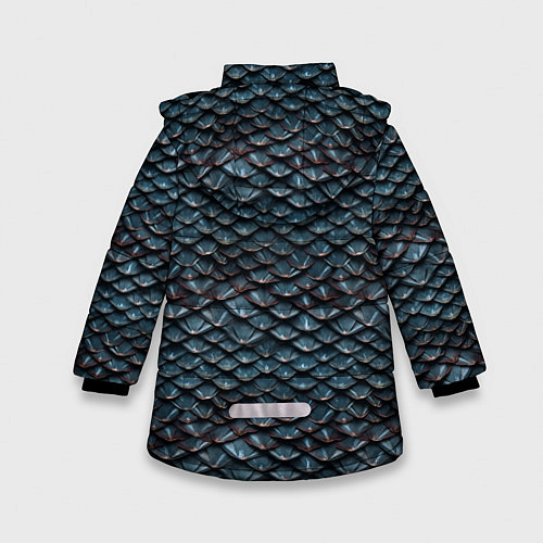 Зимняя куртка для девочки Dragon scale pattern / 3D-Черный – фото 2