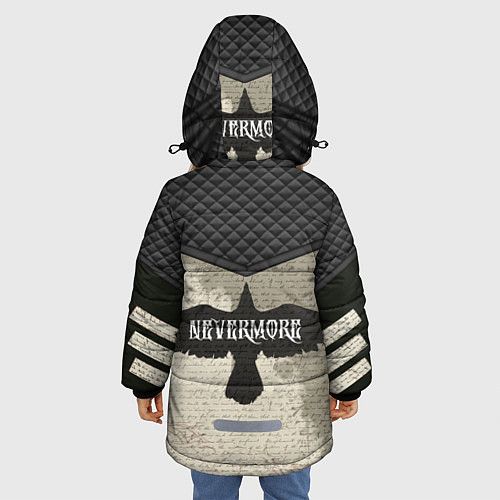 Зимняя куртка для девочки Ворон-Nevermore / 3D-Светло-серый – фото 4