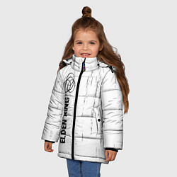 Куртка зимняя для девочки Elden Ring glitch на светлом фоне по-вертикали, цвет: 3D-черный — фото 2