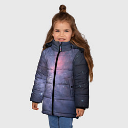 Куртка зимняя для девочки Космические брызги, цвет: 3D-черный — фото 2