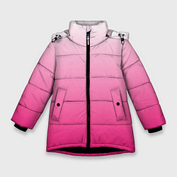 Куртка зимняя для девочки Бело-розовый градиент, цвет: 3D-черный