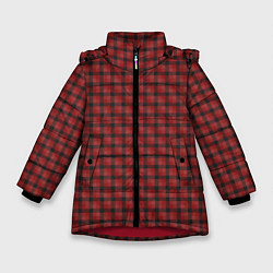Куртка зимняя для девочки Классическая красная клеточка, цвет: 3D-красный
