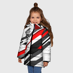 Куртка зимняя для девочки Ливерпуль - абстракция, цвет: 3D-красный — фото 2