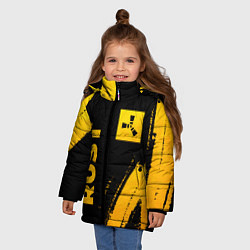 Куртка зимняя для девочки Rust - gold gradient вертикально, цвет: 3D-черный — фото 2