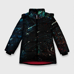 Куртка зимняя для девочки Царапины и краска, цвет: 3D-красный