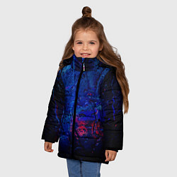 Куртка зимняя для девочки Капли воды на стекле, цвет: 3D-черный — фото 2