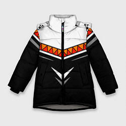 Куртка зимняя для девочки Индейские мотивы в наши дни, цвет: 3D-светло-серый