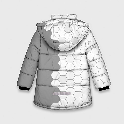 Зимняя куртка для девочки Assassins Creed glitch на светлом фоне по-вертикал / 3D-Черный – фото 2