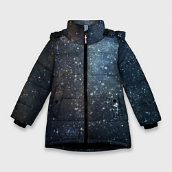 Куртка зимняя для девочки Темное космическое звездное небо, цвет: 3D-черный