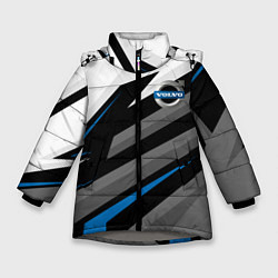 Куртка зимняя для девочки Volvo - blue sport, цвет: 3D-светло-серый