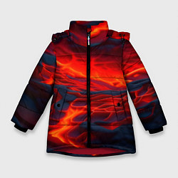 Куртка зимняя для девочки Текущая магма, цвет: 3D-красный