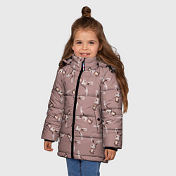 Куртка зимняя для девочки Узор с зайцами, цвет: 3D-черный — фото 2