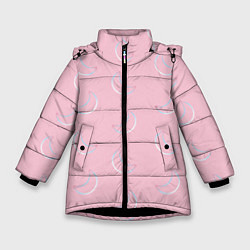 Куртка зимняя для девочки Розовая луна, цвет: 3D-черный