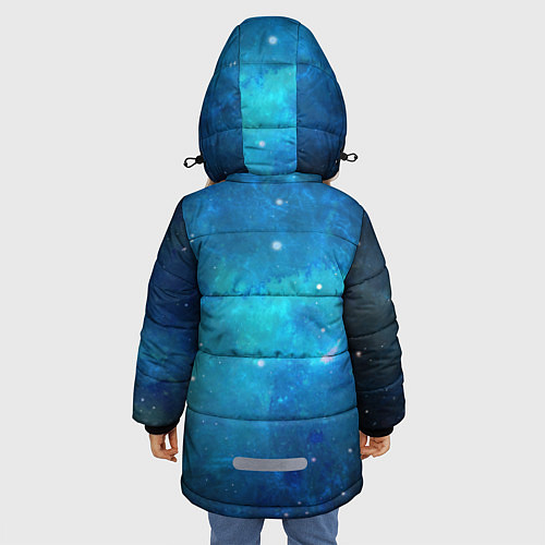 Зимняя куртка для девочки Голубой космос / 3D-Светло-серый – фото 4