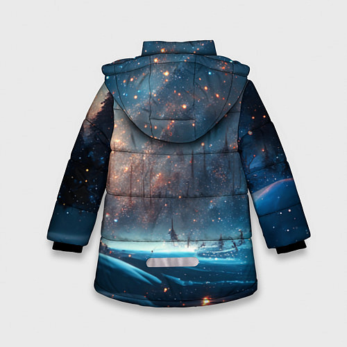 Зимняя куртка для девочки Сказочный лес / 3D-Черный – фото 2