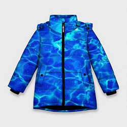 Куртка зимняя для девочки Чистая вода океаны, цвет: 3D-черный