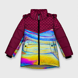 Куртка зимняя для девочки Разводы мыльного пузырька, цвет: 3D-светло-серый