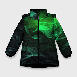 Зимняя куртка для девочки Глубина зеленого абстракции