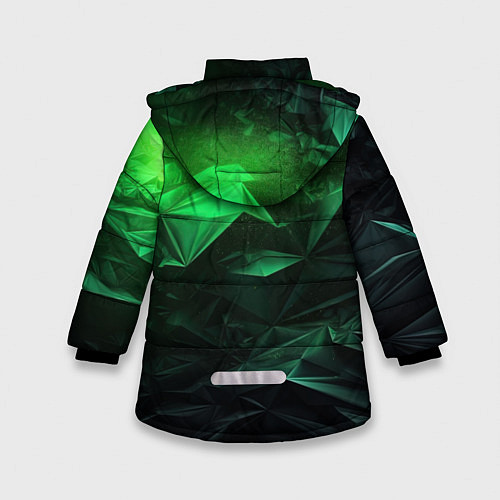 Зимняя куртка для девочки Глубина зеленого абстракции / 3D-Светло-серый – фото 2