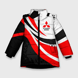 Куртка зимняя для девочки Evo racer mitsubishi - uniform, цвет: 3D-черный