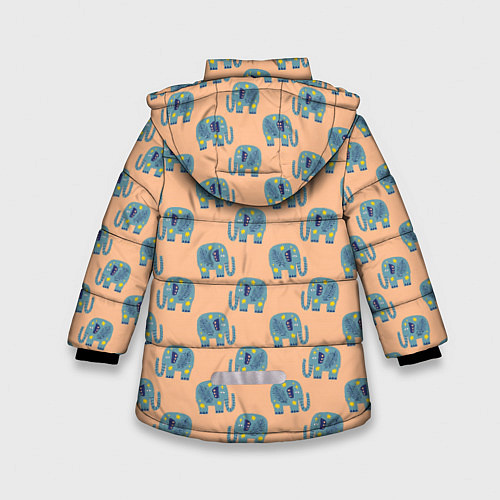 Зимняя куртка для девочки Слоники в звездах / 3D-Светло-серый – фото 2