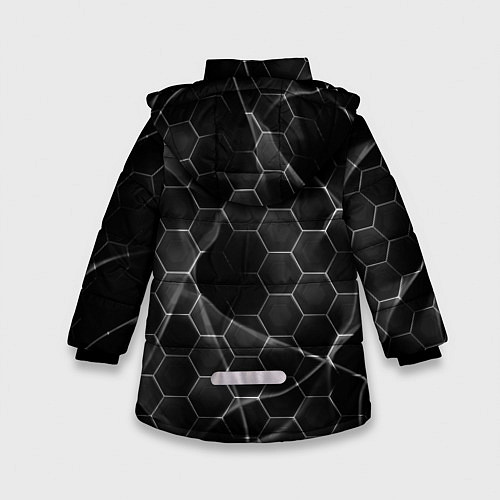 Зимняя куртка для девочки Чёрные соты / 3D-Черный – фото 2
