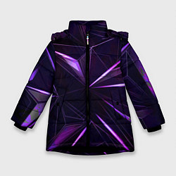 Куртка зимняя для девочки Фиолетовый хрусталь, цвет: 3D-черный