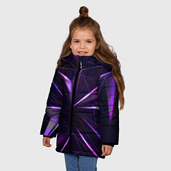 Куртка зимняя для девочки Фиолетовый хрусталь, цвет: 3D-черный — фото 2