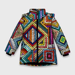 Зимняя куртка для девочки Этнический узор вышивка