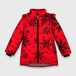 Куртка зимняя для девочки Праздничный снег, цвет: 3D-светло-серый