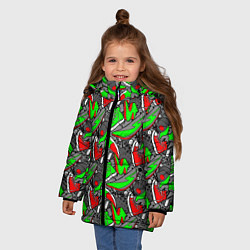 Куртка зимняя для девочки Разноцветные кеды, цвет: 3D-черный — фото 2