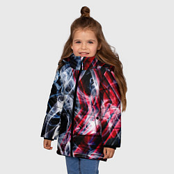 Куртка зимняя для девочки Дым и стрелки, цвет: 3D-черный — фото 2
