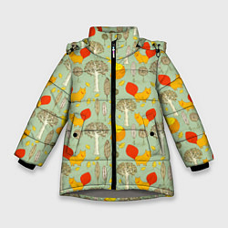 Зимняя куртка для девочки Лисы в лесу