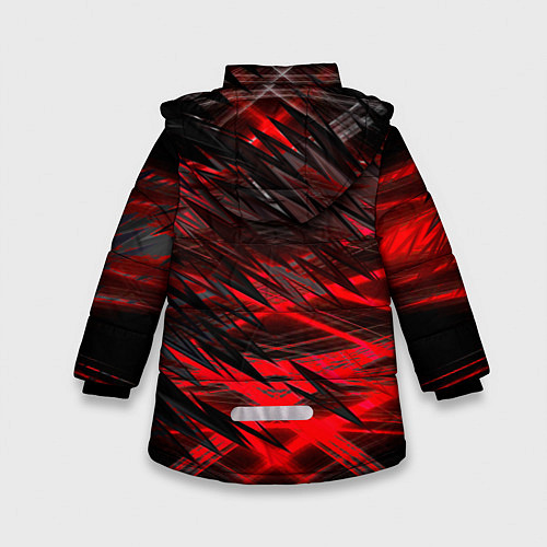 Зимняя куртка для девочки Черно красные текстуры / 3D-Черный – фото 2
