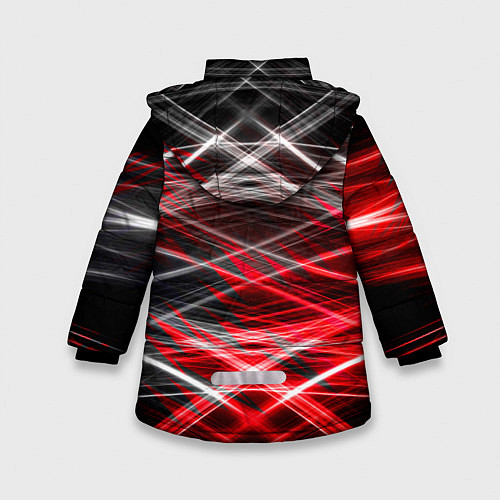 Зимняя куртка для девочки Красный лазер линии / 3D-Черный – фото 2
