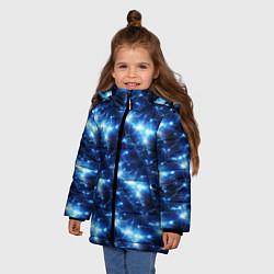Куртка зимняя для девочки Cosmic neon boom, цвет: 3D-черный — фото 2