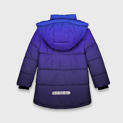 Зимняя куртка для девочки Градиент фиолетово голубой / 3D-Светло-серый – фото 2
