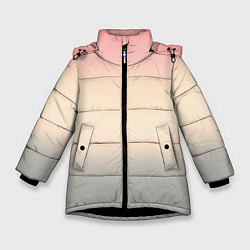 Зимняя куртка для девочки Персиковый и серый градиент